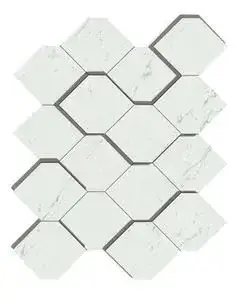 Marvel Carrara Pure Mosaico Esagono 3D