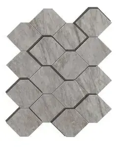 Marvel Bardiglio Grey Mosaico Esagono 3D