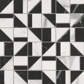 ROMA GOLD CARRARA SUPERIORE/NERO ELEGANTE SLASH MOSAICO