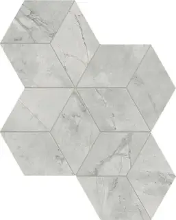 Marvel Grey Cloud Mosaico Esagono Silk