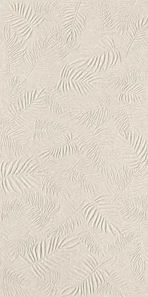 3D Wall Carve Leaf Ivory 40x80