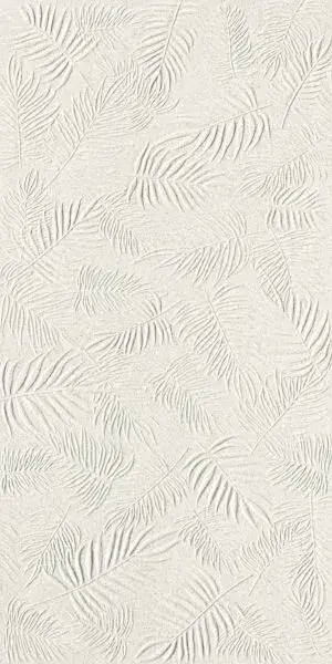 3D Wall Carve Leaf White 40x80