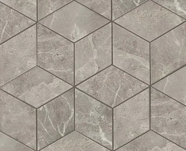 Marvel Grey Fleury Mos. Esagono Lapp.