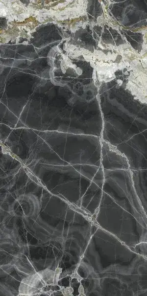 Керамогранит UO6L157679 ONICE NERO Lucidato Shiny 6mm 150x75