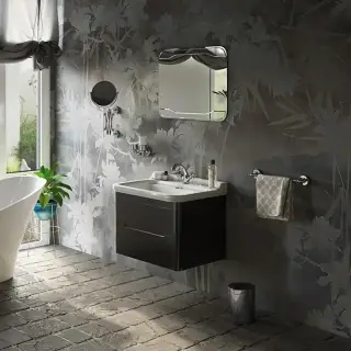 Kerasan Waldorf Комплект подвесной мебели 80см, с 2-мя ящиками Цвет: черный матовый