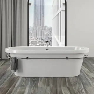 KNIEF Loft V Ванна отдельност. 185х83,5х69см, c п/держ, цвет: белый/хром