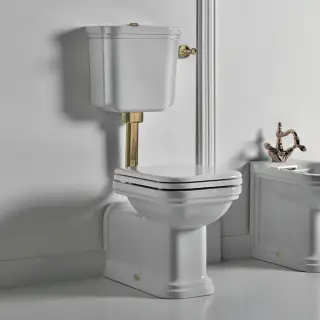 Kerasan Waldorf Унитаз 65х37см., приставной, c низким бачком, цвет: белый/бронза