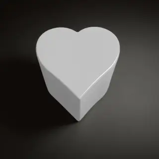 Kerasan Artwork Столик керамический декоративный на стальной основе &quot;CUORI&quot;, 50х50х41 см, цвет: белый глянцевый