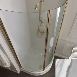 Kerasan Душ. ограждение 80х80х187см., &quot;четверть круга для поддона 1342, проф.бронза, прозрачное.стекло