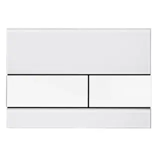 TECEsquare, панель смыва с двумя клавишами стеклянная, цвет: стекло белое, клавиши белые