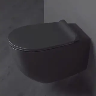 SIMAS Vignoni унитаз подвесной безободковый &quot;Rimless&quot; 56х36.5см, цвет: черный матовый