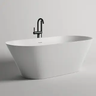 Salini Mona Ванна отдельностоящая 180x80x59.5cм, донный клапан &quot;Up&Down&quot;, сифон, слив-перелив, S-Sense, цвет: белый глянцевый