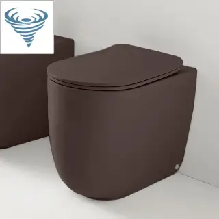 Kerasan Nolita Унитаз безободковый пристенный 55х35 см, Tornado, с креплениями WB5N, цвет: Borgogna matt