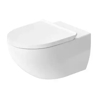 Duravit Architec Комплект: унитаз подвесной Rimless 57х36см, сиденье с микролифтом, Durafix, цвет: белый