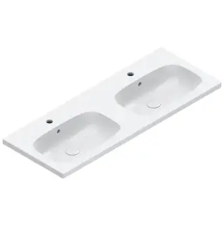 Catalano Alvea Раковина 120x46 двойная, с 2 отв., цвет: белый глянцевый