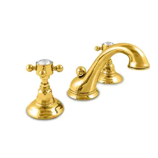 Nicolazzi Half Dome Crystal Смеситель для раковины, 3 отв., цвет: Gold Brass