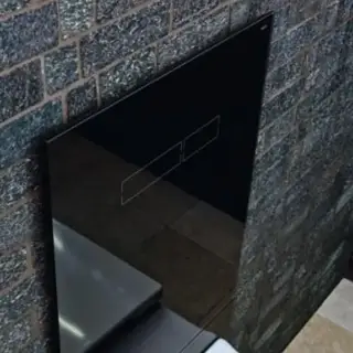 TECELux для установки унитаза -биде (Geberit Aquaclean Sela)) с верхней панелью из черного стекла с сенсорным блоком управления  sen-Touch и нижней панелью стекло черное