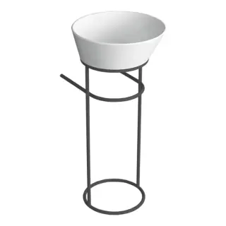 Simas Wave Структура металлическая напольная 30х40х75 см, с раковиной без отв. под смеситель, цвет: черный матовый