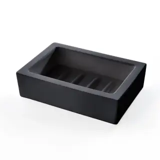 3SC Mood Black Мыльница настольная, композит Solid Surface, цвет: чёрный матовый