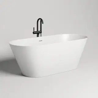 Salini Mona Ванна отдельностоящая 170х72х58.5см., с донным клапаном &quot;Up&Down&quot;, сифон, слив-перелив, материал: S-Stone, цвет: белый матовый