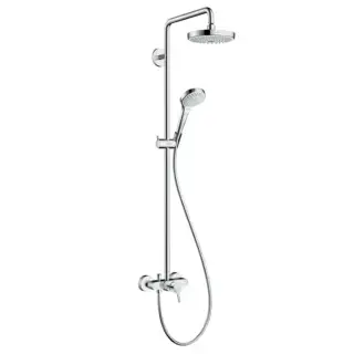 Hansgrohe Croma Select S 180 SHP Душевая система, верхний душ 187мм, с ручным душем и однорычажным смесителем, цвет: белый/хром