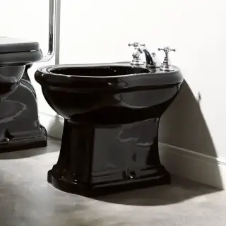 Kerasan Retro Биде напольное 60х38.5см, с 1 отв. под смеситель, цвет: черный глянец