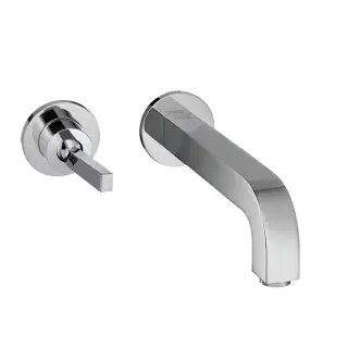 Axor Citterio Встраиваемый смеситель для раковины, на 2 отв., с розеткой, излив: 225мм, с донным клапаном, внешняя часть, цвет: хром