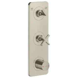 Axor Citterio E Смеситель для душа, встраиваемый, термостатический, на 2 выхода, (внешняя часть), цвет: Шлифованный никель