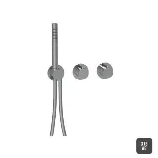 Almar 316 Stainless Steel Смеситель для душа, настенный, термостатический, цвет: Absolute Black. AB316