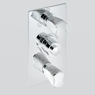 THG Infini white porcelain with platinum decor Смеситель для душа встраиваемый, термостатический, с запорным вент и переключ на 2 потока, внешн часть, цвет хром