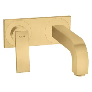 Axor Citterio Смеситель для раковины 220, встраиваемый, излив: 22см., с панелью, цвет: шлифованное золото