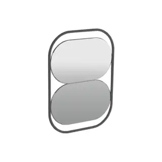 Simas Wave Зеркало настенное из 2 овальных зеркал 50х70 см, цвет: черный матовый