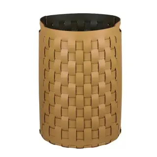 Colombo Adj Круглая корзина Bottega D40хH57см., напольная, цвет: горчичный/оливковый