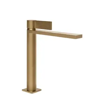 Gessi Inverso Rigato Смеситель для раковины, 1 отв., с донным клапаном &quot;Stop&Go&quot;, цвет: Warm Bronze Br PVD