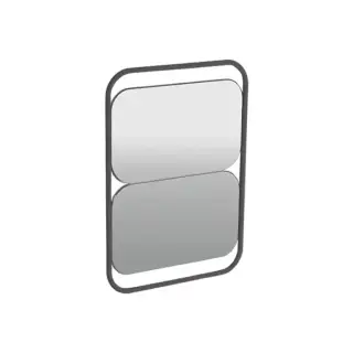 Simas Wave Зеркало настенное из 2 прямоугольных зеркал 30х70 см, цвет: черный матовый