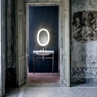 Laufen New Classic Консоль деревянная 58.5х32х83см, с раковиной на 3 отв., напольная, цвет: орех