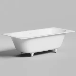 Salini Ornella Axis 190 Kit Встраиваемая ванна 190х90х60см, прямоугольная, материал: S-Sense, донный клапан &quot;Up&Down&quot;, слив-перелив, цвет: белый матовый