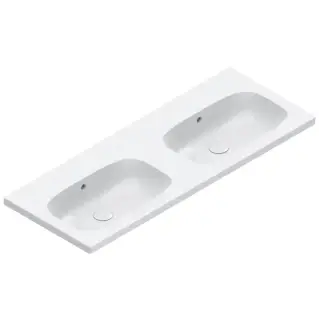 Catalano Alvea Раковина двойная 120х46см., подвесная или на мебель, без отв., цвет: белый глянцевый
