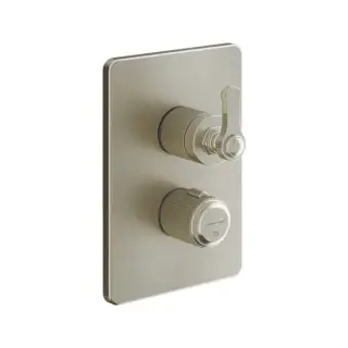 Gessi Venti20 Смеситель для душа, встраиваемый, термостатический, с переключателем на 2 положения, внешняя часть, цвет: Finox Brushed Nickel