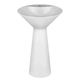 Gessi Cono Раковина 46х90 см, 1 отв., напольная, Cristalplant, без перелива, слив в стену, с сифоном, цвет: матовый белый