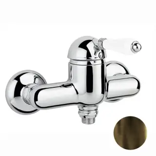 Nicolazzi P.m. Blanc Смеситель для душа однорычажный, вывод снизу 1/2&quot;, ручки белая керамика, цвет: тёмная бронза