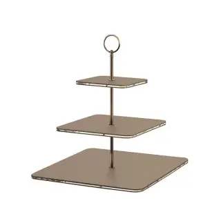 ADJ Сервировочная стойка, 30x30xH35 см.,ручка Круглая, цвет: капучино, фурнитура бронза