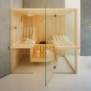 Effegibi Air 80 Corner Био-Сауна 247x162x213см, угловая SX, цвет: осина термообработанная