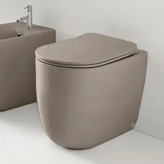 Kerasan Nolita Унитаз безободковый пристенный 55х35 см, с креплениями WB5N, цвет: Коричневый орех