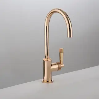 Gattoni MD Смеситель для раковины, 1 отв., ручки PELLA, с донным клапаном, цвет: розовое золото