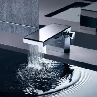 Axor MyEdition Смеситель для раковины, на 1 отв., излив 200мм, с донным клапаном, цвет: хром/зеркальное стекло