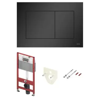 TECE Комплект TECEbase 3.0 c кронштейнами, звукоизоляцией, панелью смыва TECEnow, цвет: черный матовый