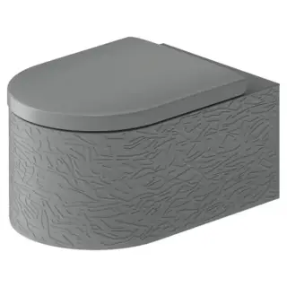 Duravit Millio Унитаз подвесной, 37х57см.,  декор &quot;Pattern&quot;, крепление в компл., цвет: светло-серый матовый