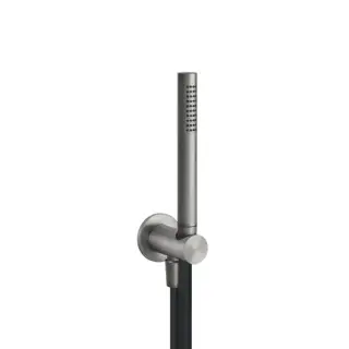 Gessi Shower316 Душевой комплект, состоящий из вывода воды на1/2&quot;, держателя, шланга 1,50 м и душевой лейки сзащитой от известкового налёта, цвет: шлифованная сталь