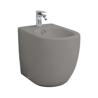 Artceram File 2.0 Биде напольное приставное 36х52 см, с креплениями, с 1 отв под смеситель, цвет: grigio
